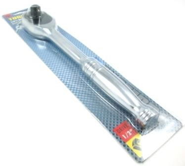 RATCHET HANDLE 1/2 DRIVE PROFESSIONAL POLISHED 250mm CRV QUICK RELEASE - TOOLZONE KDPSS054 thumbnail 2