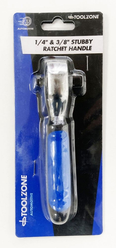 RATCHET HANDLE STUBBY 1/4 & 3/8 DRIVE 72 TEETH 5-3/8 - TOOLZONE KDPSS065 image 1