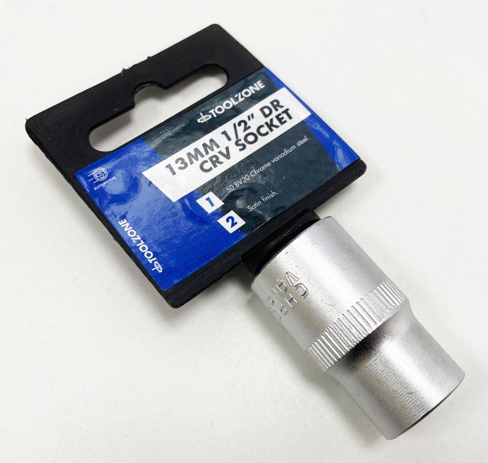 SOCKET 1/2 DRIVE 13mm CRV SATIN SINGLE HEX - TOOLZONE KDPSS072 thumbnail 2