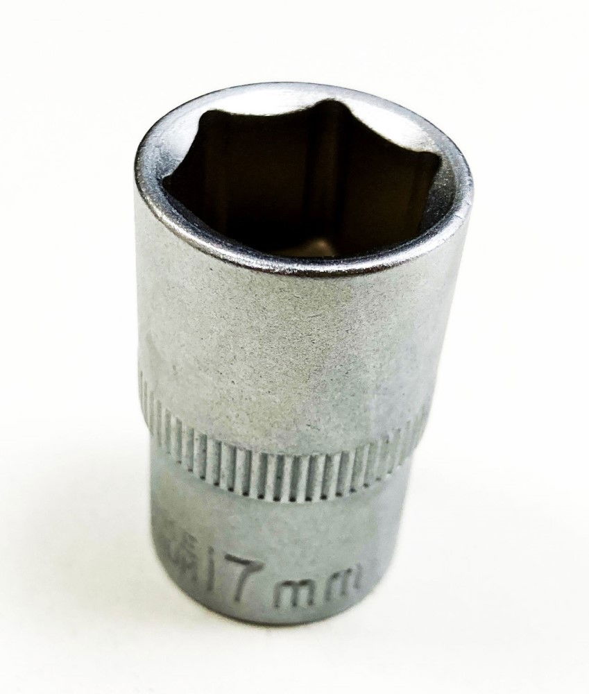 SOCKET 1/2 DRIVE 17mm CRV SATIN SINGLE HEX - TOOLZONE KDPSS076 thumbnail 3