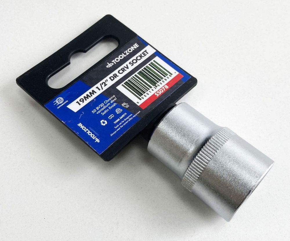SOCKET 1/2 DRIVE 19mm CRV SATIN SINGLE HEX - TOOLZONE KDPSS078 thumbnail 5