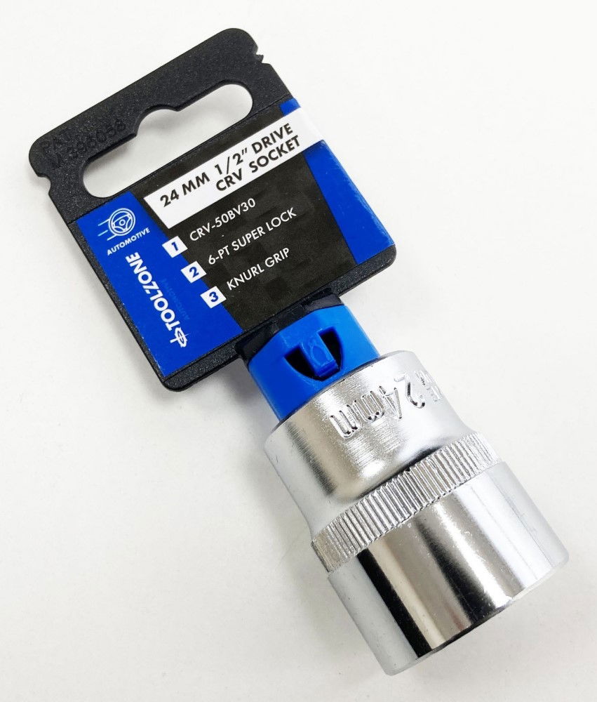 SOCKET 1/2 DRIVE 24mm CRV SATIN SINGLE HEX - TOOLZONE KDPSS083 thumbnail 2