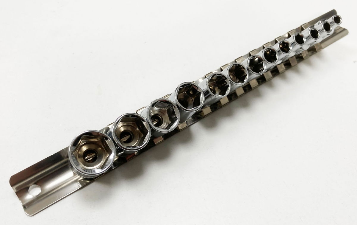 SOCKET SET 1/4 DRIVE SHALLOW CRV 13 PIECES 4-14mm SINGLE HEX - TOOLZONE KDPSS093 thumbnail 3