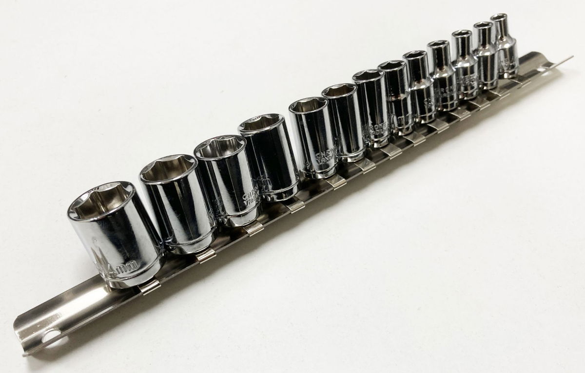 SOCKET SET 1/4 DRIVE SHALLOW CRV 13 PIECES 4-14mm SINGLE HEX - TOOLZONE KDPSS093 thumbnail 4