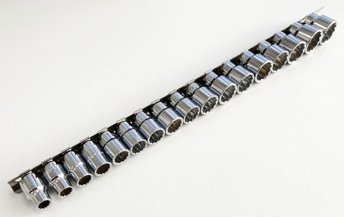SOCKET SET 3/8 DRIVE SHALLOW CRV 17 PIECES 8-24mm BI HEX - TOOLZONE KDPSS094 thumbnail 3