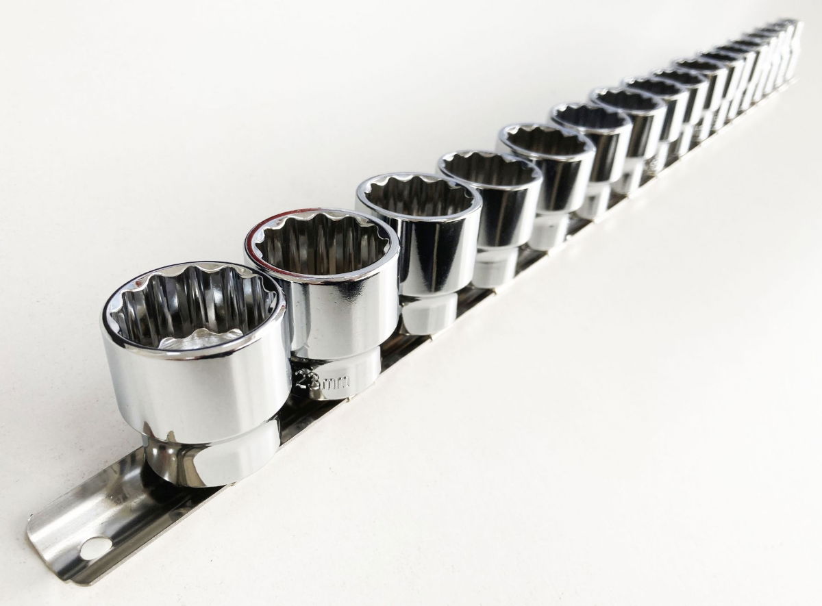 SOCKET SET 3/8 DRIVE SHALLOW CRV 17 PIECES 8-24mm BI HEX - TOOLZONE KDPSS094 thumbnail 4
