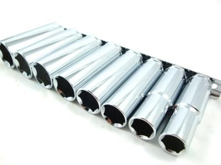SOCKET SET 1/2 DRIVE DEEP CRV 8 PIECES 13-24mm SINGLE HEX - TOOLZONE KDPSS098 thumbnail 2