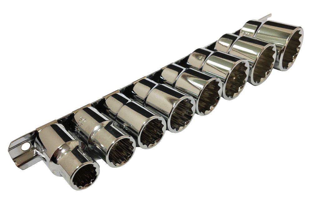 SOCKET SET 1/2 DRIVE SHALLOW WHITWORTH 8 PIECES 3/16-5/8ww - TOOLZONE KDPSS099 thumbnail 2