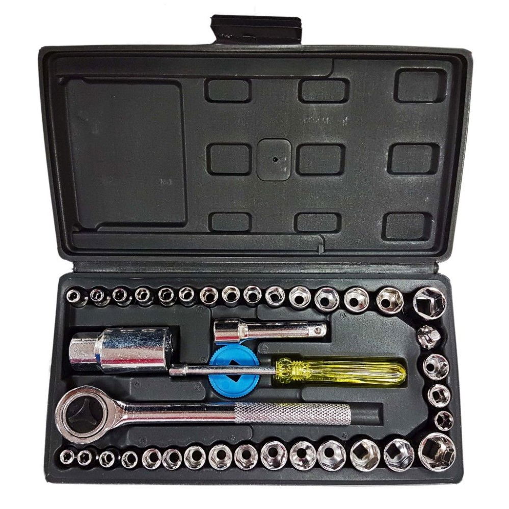 SOCKET SET 1/4 & 3/8 DRIVE BASIC 40 PIECES METRIC & AF - TOOLZONE KDPSS101 thumbnail 2
