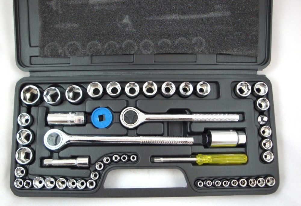 SOCKET SET 1/4 3/8 1/2 DRIVE 52 PIECES METRIC & AF - TOOLZONE KDPSS102 thumbnail 2