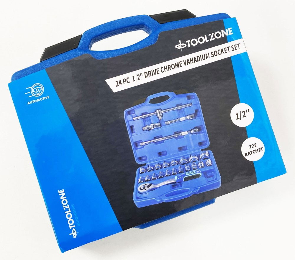 SOCKET SET 1/2 DRIVE PRO CRV 24 PIECES 10-24mm 27mm 30mm 32mm - TOOLZONE KDPSS108 thumbnail 2