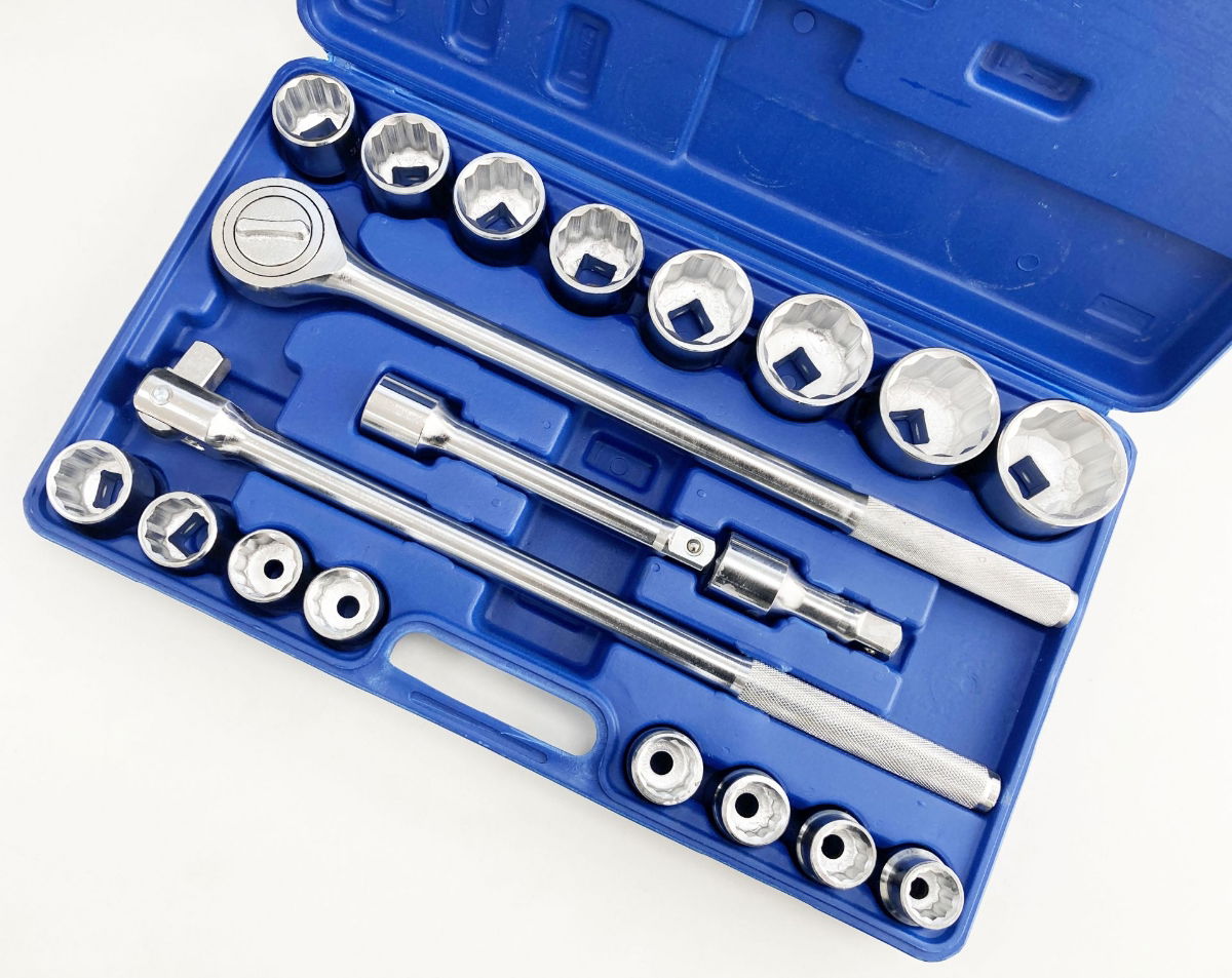 SOCKET SET 3/4 DRIVE 21 PIECES 19-50mm IN BLOW MOLD CASE - TOOLZONE KDPSS116 thumbnail 3