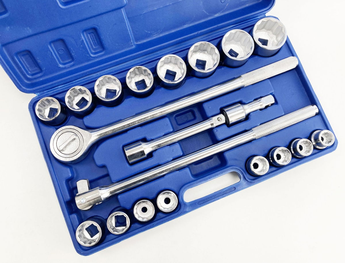 SOCKET SET 3/4 DRIVE 21 PIECES 19-50mm IN BLOW MOLD CASE - TOOLZONE KDPSS116 thumbnail 4