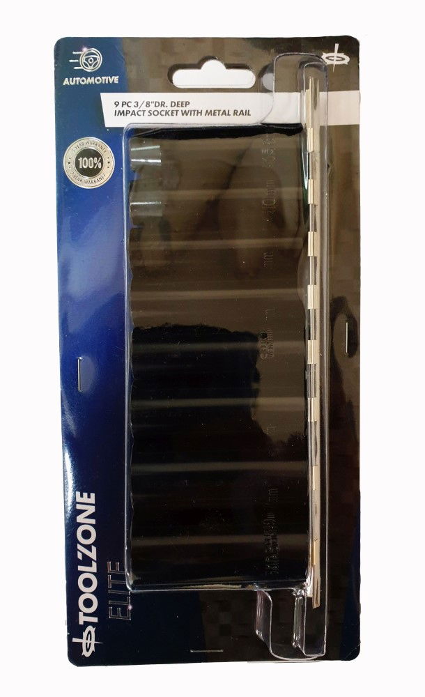 IMPACT SOCKET SET 3/8 DRIVE DEEP 8 PIECES 8-19mm - TOOLZONE KDPSS124 image 1