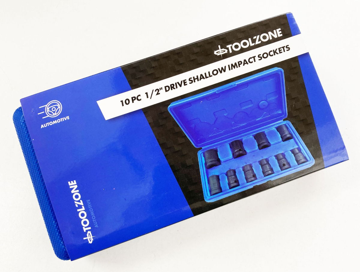 IMPACT SOCKET SET 1/2 DRIVE SHALLOW 10 PIECES 10-24mm - TOOLZONE KDPSS125 thumbnail 2