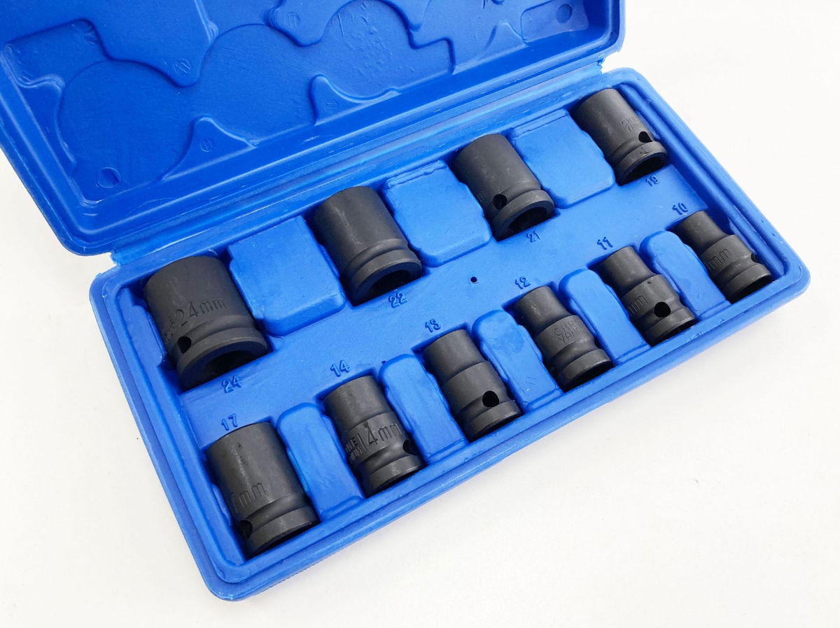 IMPACT SOCKET SET 1/2 DRIVE SHALLOW 10 PIECES 10-24mm - TOOLZONE KDPSS125 thumbnail 4