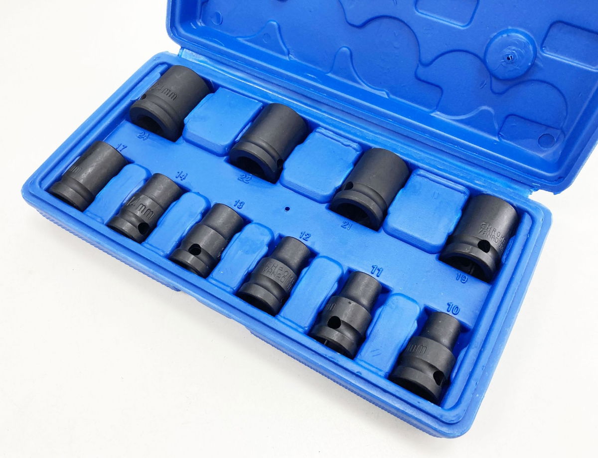 IMPACT SOCKET SET 1/2 DRIVE SHALLOW 10 PIECES 10-24mm - TOOLZONE KDPSS125 thumbnail 5