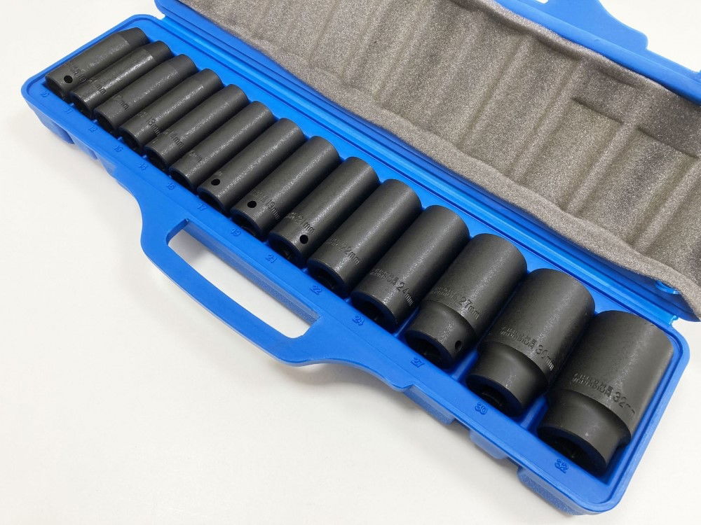 IMPACT SOCKET SET 1/2 DRIVE DEEP 14 PIECES 10-32mm - TOOLZONE KDPSS127 thumbnail 5