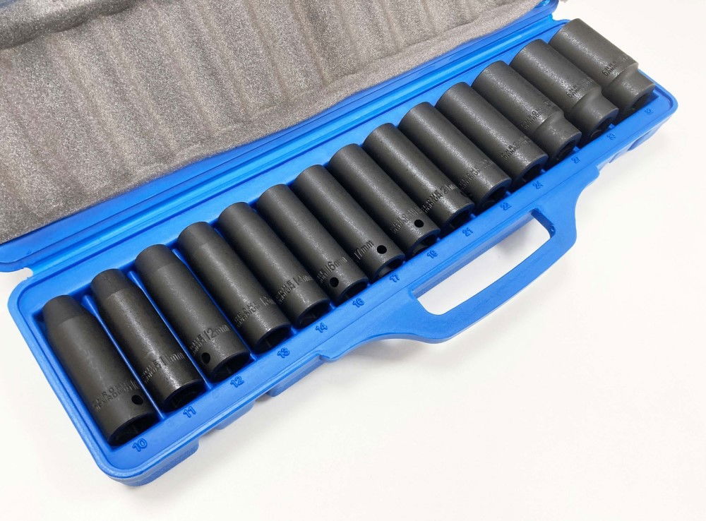 IMPACT SOCKET SET 1/2 DRIVE DEEP 14 PIECES 10-32mm - TOOLZONE KDPSS127 thumbnail 6