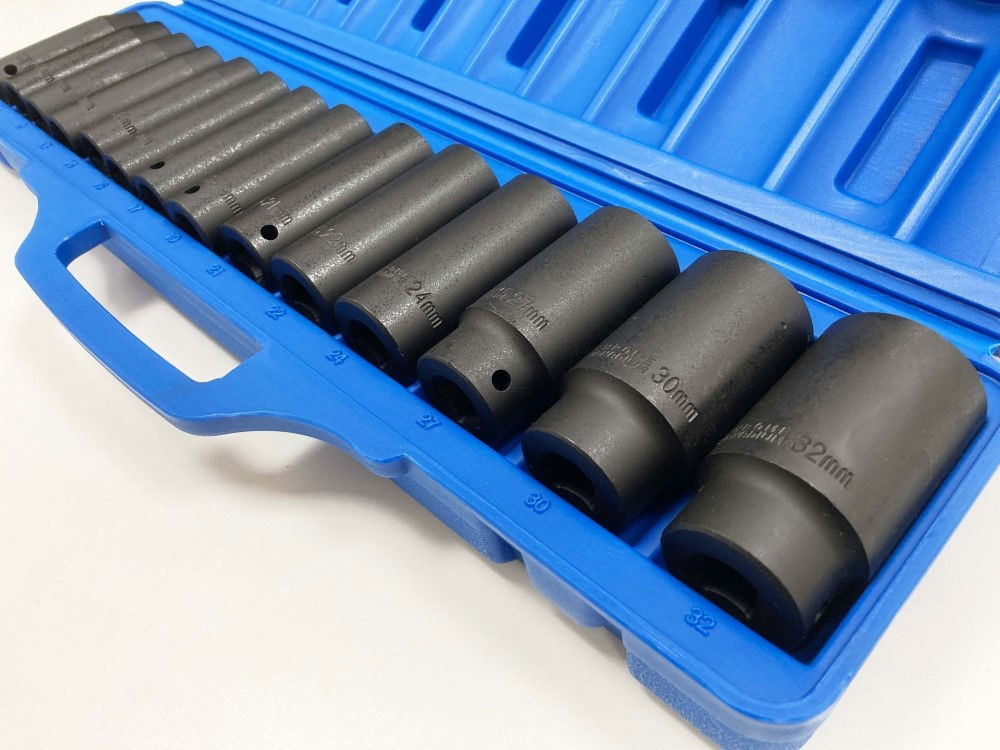 IMPACT SOCKET SET 1/2 DRIVE DEEP 14 PIECES 10-32mm - TOOLZONE KDPSS127 thumbnail 7