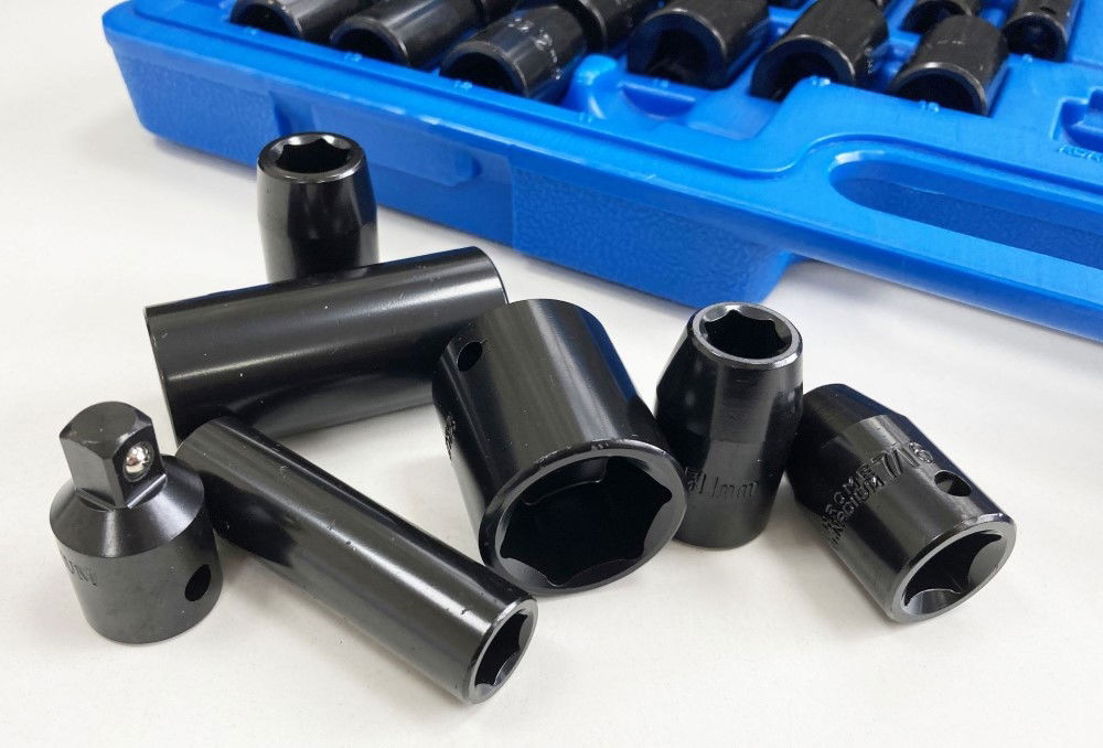IMPACT SOCKET SET 3/8 & 1/2 DRIVE 38 PIECES 8-24mm - TOOLZONE KDPSS128 thumbnail 5