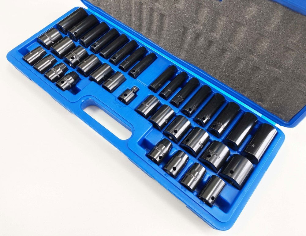 IMPACT SOCKET SET 3/8 & 1/2 DRIVE 38 PIECES 8-24mm - TOOLZONE KDPSS128 thumbnail 7