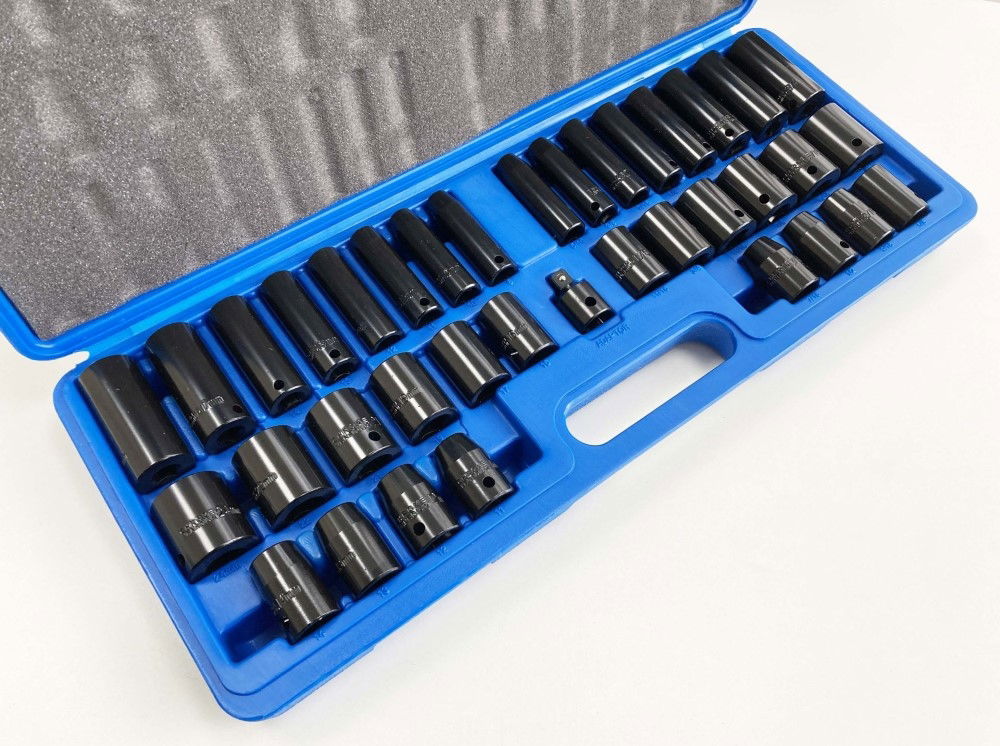 IMPACT SOCKET SET 3/8 & 1/2 DRIVE 38 PIECES 8-24mm - TOOLZONE KDPSS128 thumbnail 8