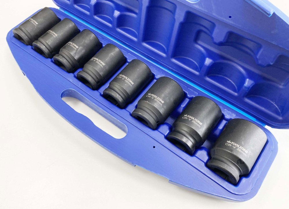 IMPACT SOCKET SET 3/4 DRIVE DEEP 8 PIECES 26-38mm - TOOLZONE KDPSS130 thumbnail 7