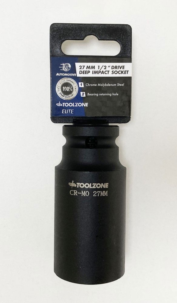 IMPACT SOCKET 1/2 DRIVE DEEP 27mm CRMO - TOOLZONE KDPSS131 thumbnail 2