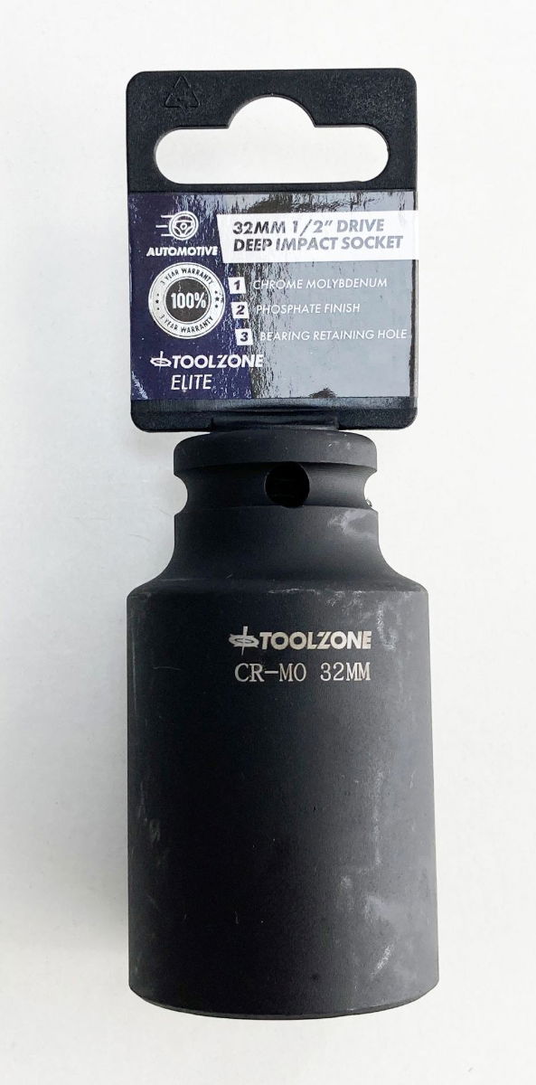 IMPACT SOCKET 1/2 DRIVE DEEP 32mm CRMO - TOOLZONE KDPSS133 thumbnail 2