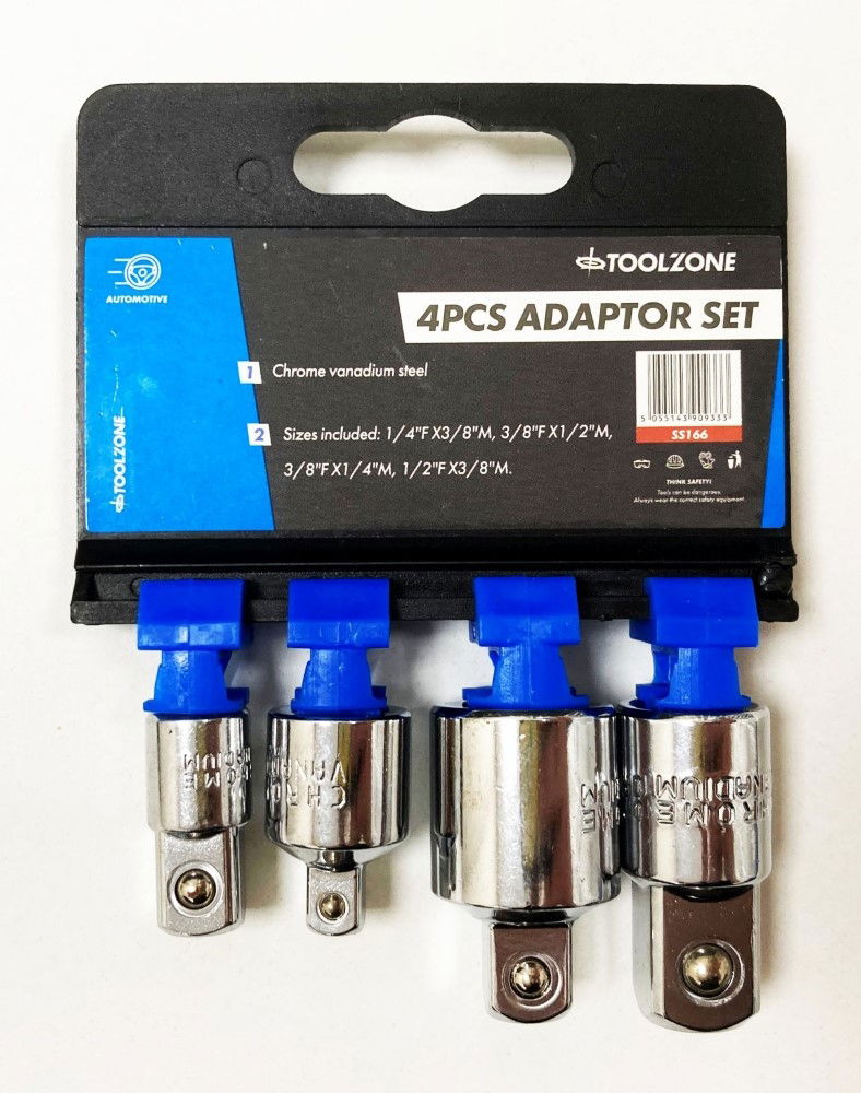 SOCKET ADAPTOR AND REDUCER SET 4 PIECES CRV - TOOLZONE KDPSS166 thumbnail 2