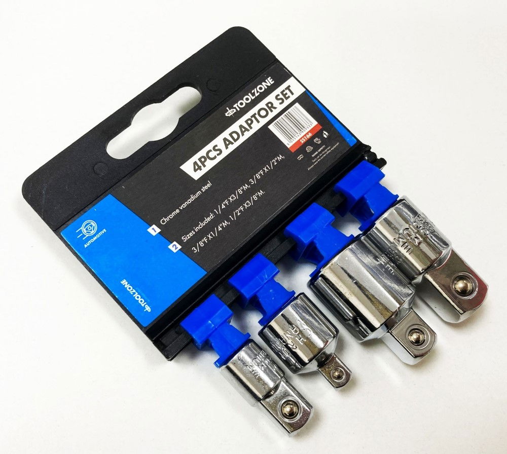 SOCKET ADAPTOR AND REDUCER SET 4 PIECES CRV - TOOLZONE KDPSS166 thumbnail 3