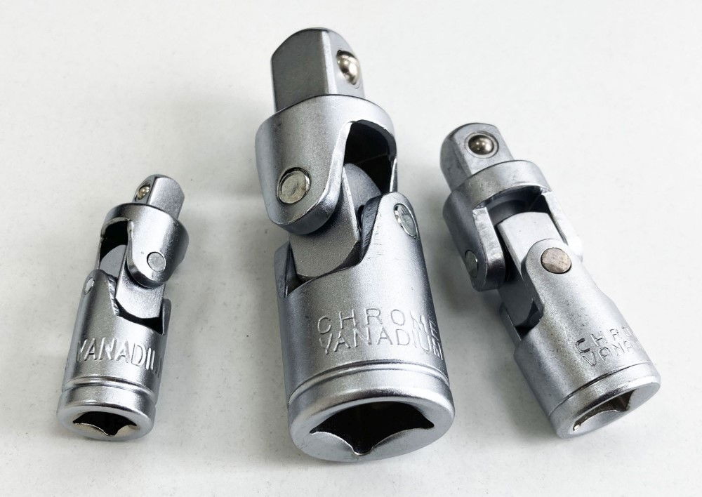 UNIVERSAL JOINT SET 3 PIECES 1/4 3/8 1/2 DRIVE CRV - TOOLZONE KDPSS172 thumbnail 3