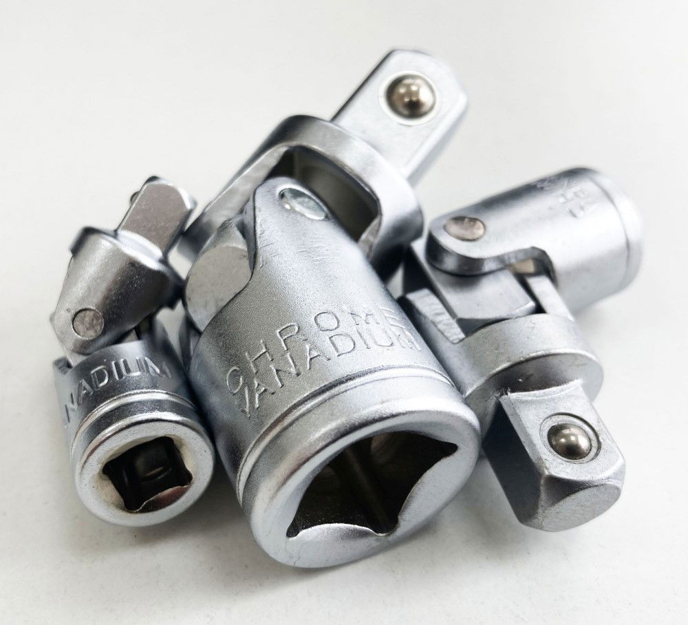UNIVERSAL JOINT SET 3 PIECES 1/4 3/8 1/2 DRIVE CRV - TOOLZONE KDPSS172 thumbnail 4