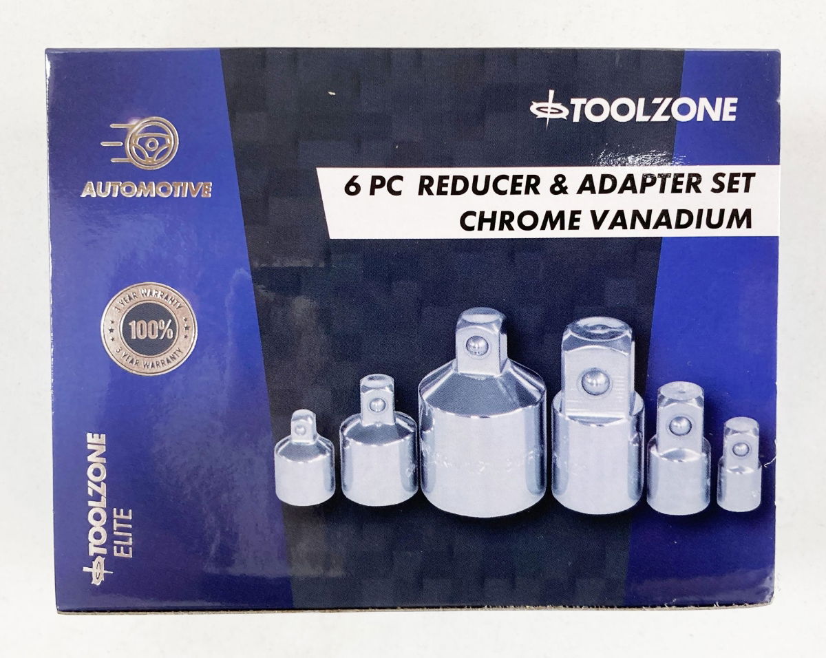 ADAPTOR SET 6 PIECES CRV SATIN FINISH - TOOLZONE KDPSS203 thumbnail 2