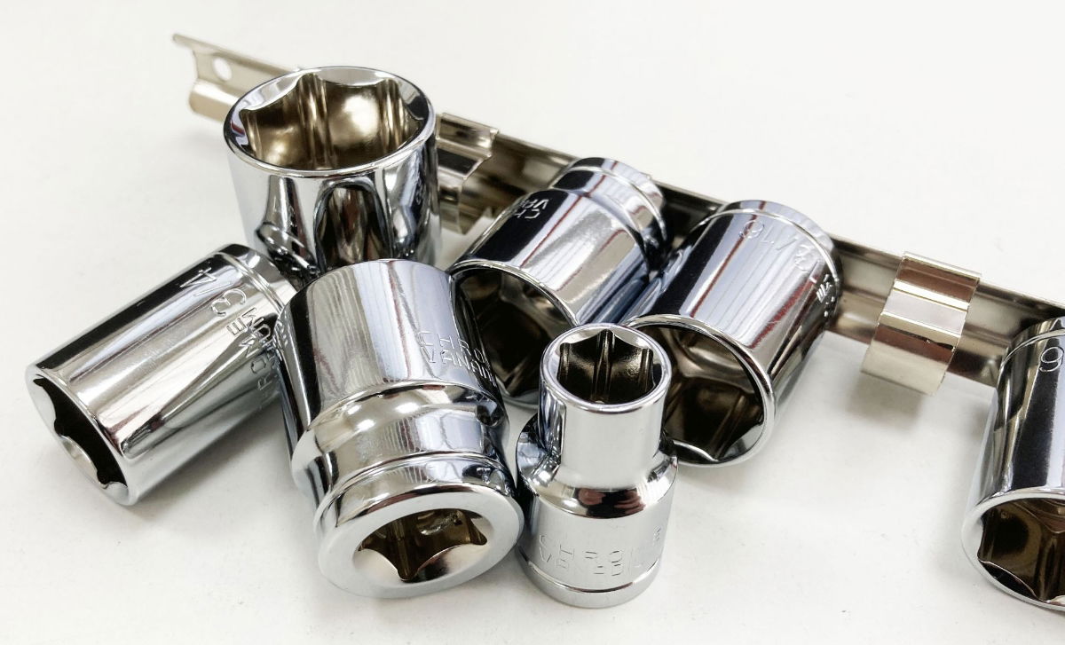 SOCKET SET SHALLOW 1/2 DRIVE AF 10 PIECES CRV POLISHED - TOOLZONE KDPSS208 thumbnail 7