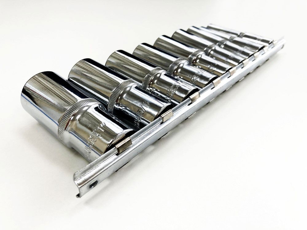 SOCKET SET DEEP 1/2 DRIVE AF 10 PIECES CRV POLISHED - TOOLZONE KDPSS219 thumbnail 6