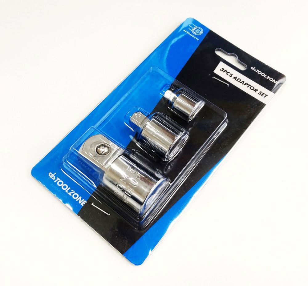 ADAPTOR SET 3 PIECES CRV POLISHED 3/8F TO 1/4M, 1/2 TO 3/8M, 1/2F TO 3/4M - TOOLZONE KDPSS220 thumbnail 3