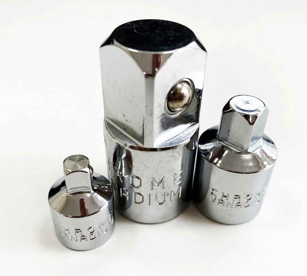 ADAPTOR SET 3 PIECES CRV POLISHED 3/8F TO 1/4M, 1/2 TO 3/8M, 1/2F TO 3/4M - TOOLZONE KDPSS220 thumbnail 5