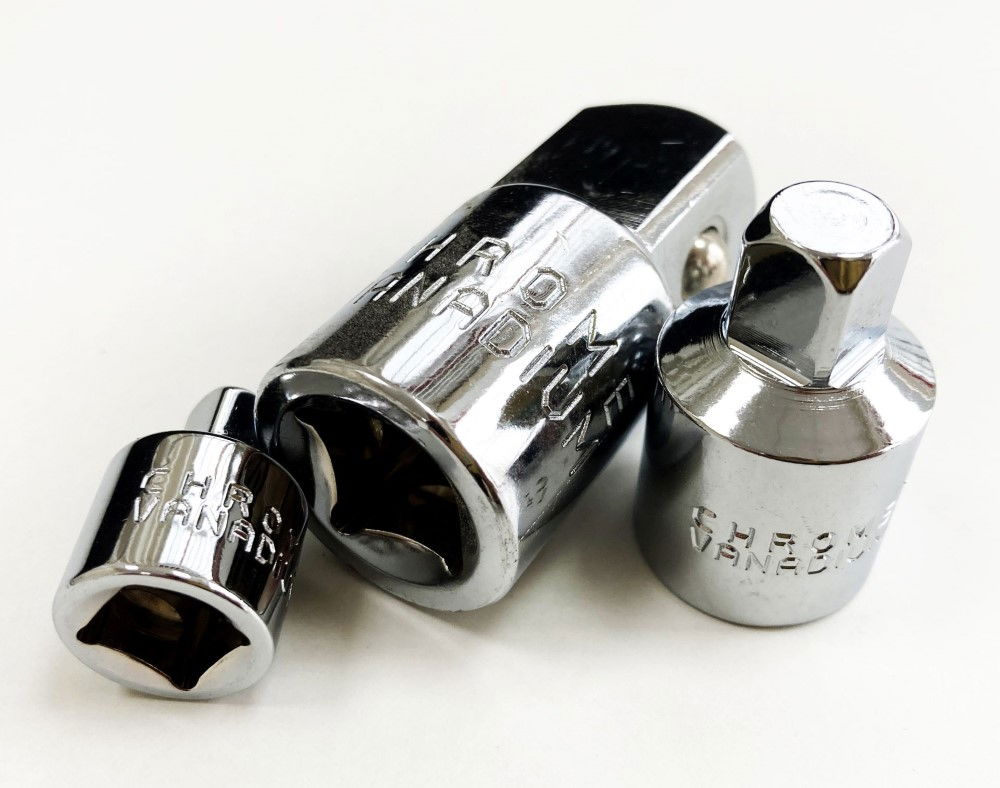 ADAPTOR SET 3 PIECES CRV POLISHED 3/8F TO 1/4M, 1/2 TO 3/8M, 1/2F TO 3/4M - TOOLZONE KDPSS220 thumbnail 6
