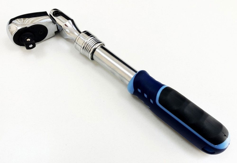 RATCHET FLEXI HEAD EXTENDABLE 3/8 DRIVE 255-355mm SOFTGRIP CRV - TOOLZONE KDPSS223 thumbnail 5