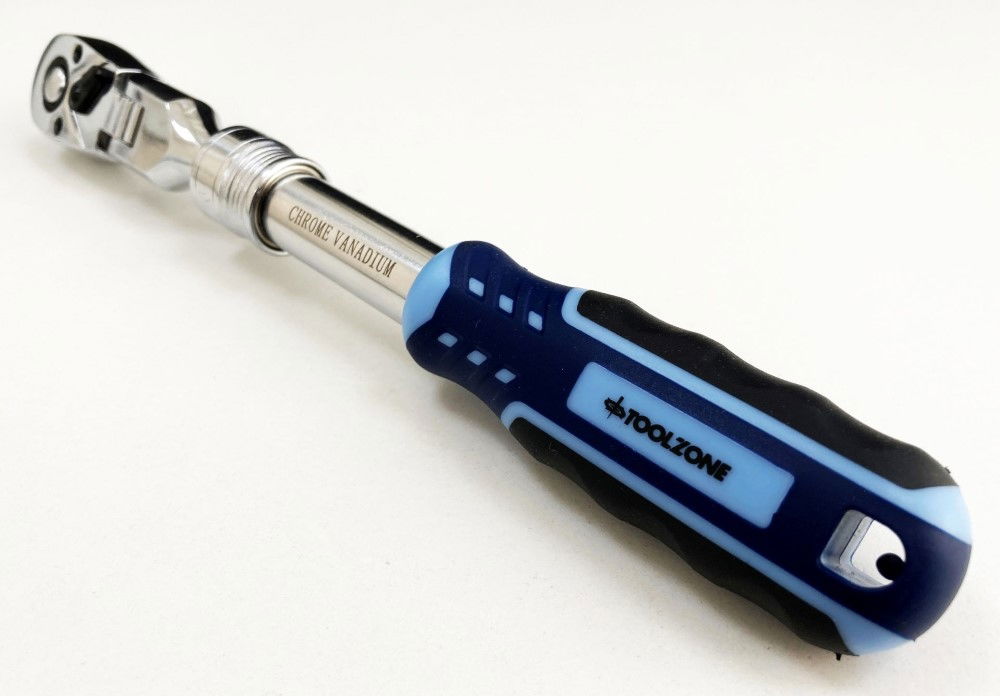 RATCHET FLEXI HEAD EXTENDABLE 3/8 DRIVE 255-355mm SOFTGRIP CRV - TOOLZONE KDPSS223 thumbnail 8