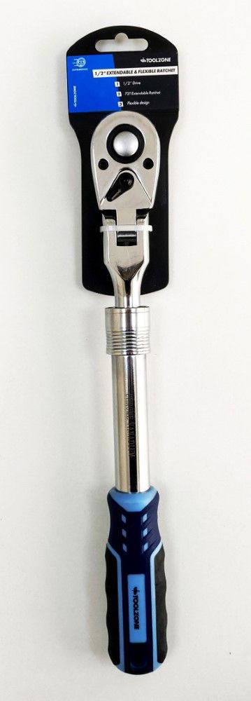 RATCHET FLEXI HEAD EXTENDABLE 1/2 DRIVE 335-480mm SOFTGRIP CRV - TOOLZONE KDPSS224 thumbnail 2