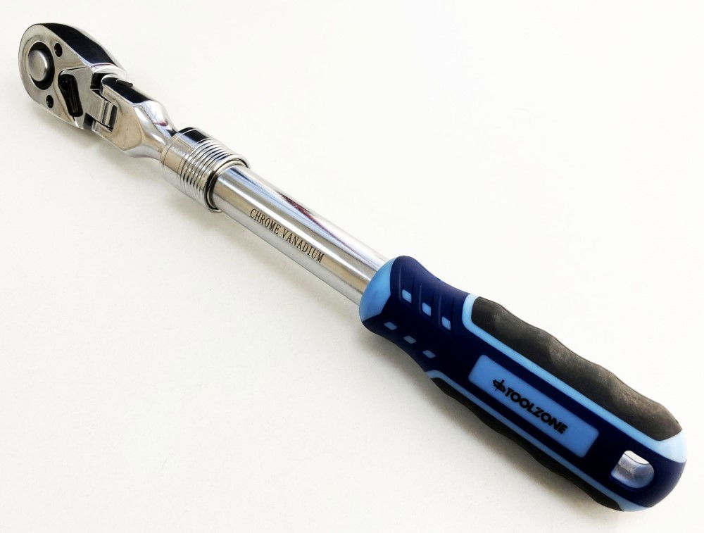 RATCHET FLEXI HEAD EXTENDABLE 1/2 DRIVE 335-480mm SOFTGRIP CRV - TOOLZONE KDPSS224 thumbnail 4