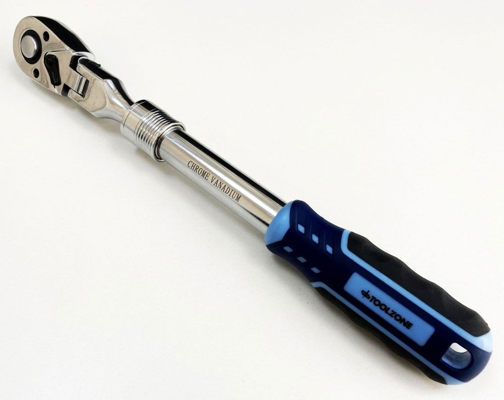 RATCHET FLEXI HEAD EXTENDABLE 1/2 DRIVE 335-480mm SOFTGRIP CRV - TOOLZONE KDPSS224 thumbnail 9