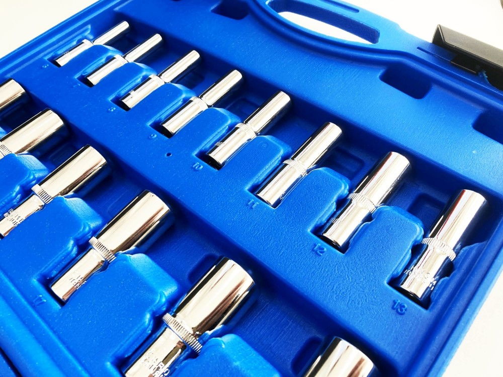 SOCKET SET 3/8 DRIVE MM AND AF 50 PIECES SHALLOW AND DEEP CRV - TOOLZONE KDPSS226 thumbnail 12