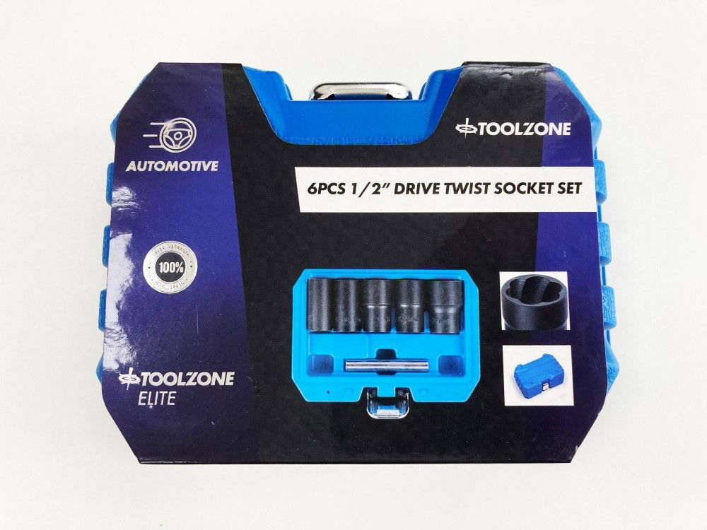 TWIST SOCKET SET 1/2 DRIVE 6 PIECES 17mm-27mm - TOOLZONE KDPSS228 thumbnail 2