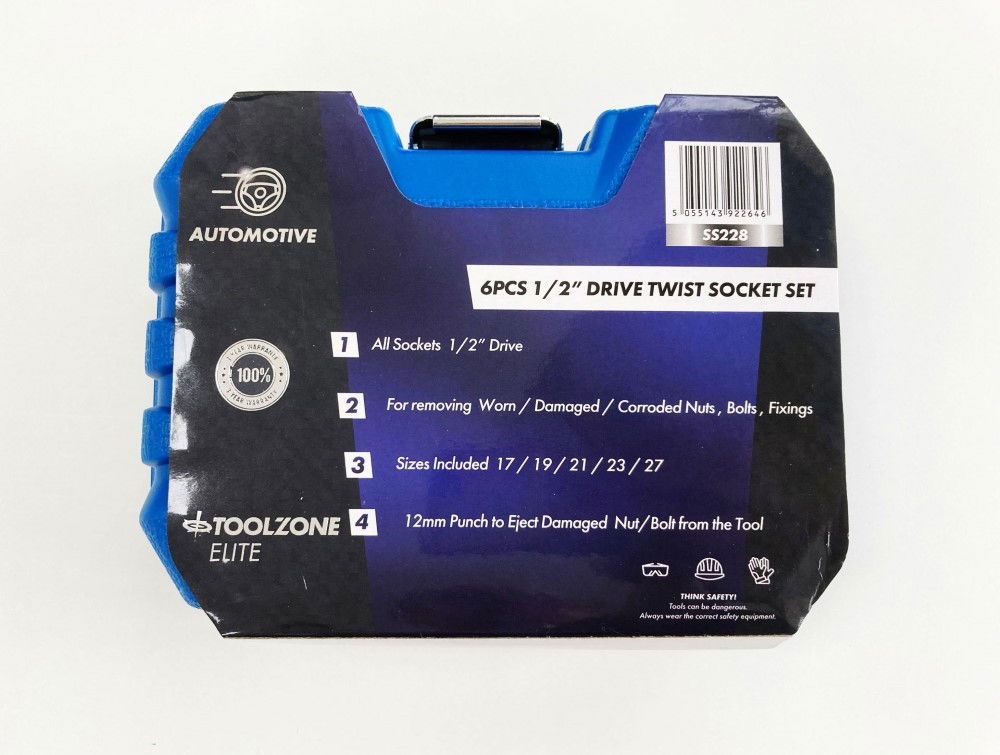TWIST SOCKET SET 1/2 DRIVE 6 PIECES 17mm-27mm - TOOLZONE KDPSS228 thumbnail 4