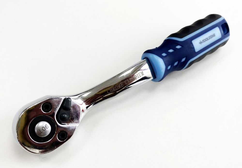 RATCHET HANDLE 1/4 DRIVE 90 TEETH 3 COLOUR CRV - TOOLZONE KDPSS230 thumbnail 6