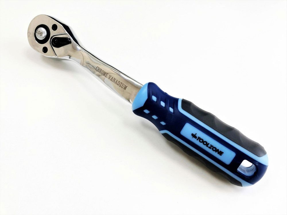 RATCHET HANDLE 3/8 DRIVE 90 TEETH 3 COLOUR CRV - TOOLZONE KDPSS231 thumbnail 3